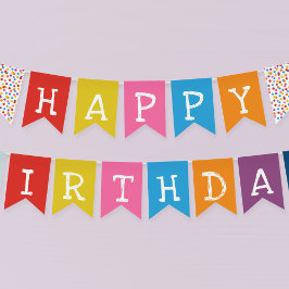 ガンボールマシンキャンディバブルガムハッピーバースデー バンティングフラッグ