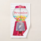 ガンボールマシンバブルガムヴィンテージ赤 バスタオルセット (ハンドタオル)