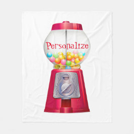 ガンボールマシンバブルガムヴィンテージ赤 フリースブランケット