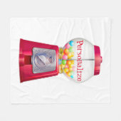 ガンボールマシンバブルガムヴィンテージ赤 フリースブランケット (正面(横))