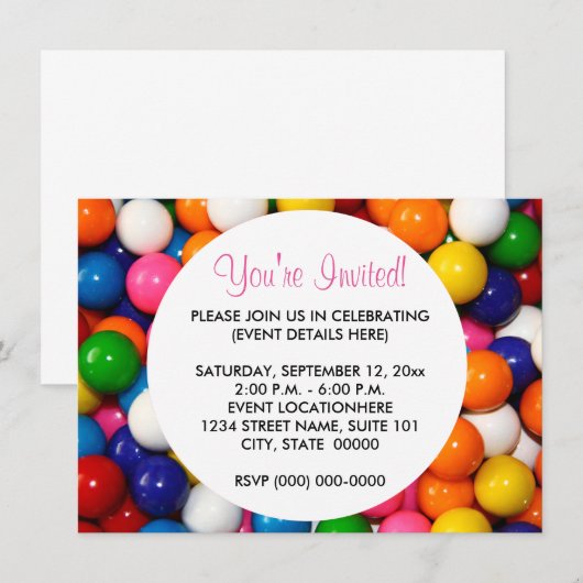 ガンボール招待状 招待状 (正面/裏面)