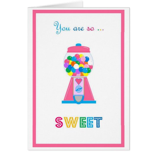 ガンボール機とレインボーのグリーティングカード (正面)