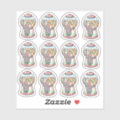 ガンボール機，水色おもしろい, カラフル, シール (シート)