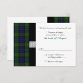 ガンモダンタータンチェックウェディングRSVP返信カード 出欠カード (正面/裏面)