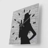 ガンモールシルエット スクエア壁時計 (傾斜)