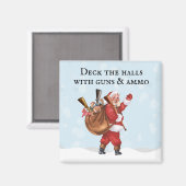 ガンラバーサンタデッキザホールズ射撃、 発砲 マグネット (正面/裏面)