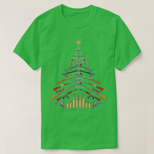 ガンラバーズ軍隊退役軍人ホリデーガンズクリスマス Tシャツ (デザイン正面)