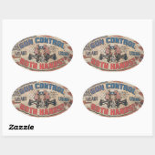 ガン制御手段二手レトロ 楕円形シール (シート)