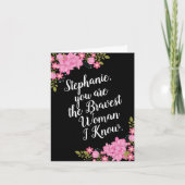 ガン応援のために、彼女へ、最も勇敢な女性へのカード カード (正面)