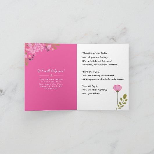 ガン応援のために、彼女へ、最も勇敢な女性へのカード カード (内部)