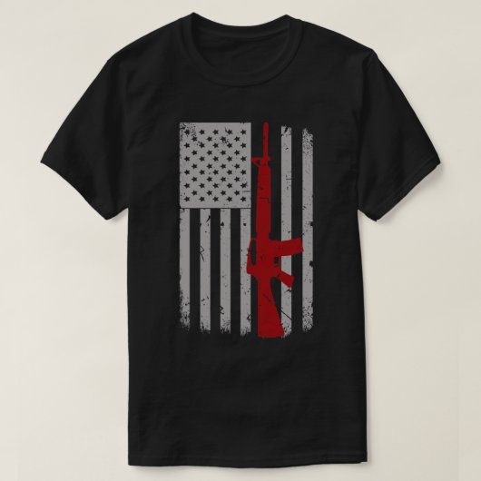 ガン愛好家アメリカ国旗のプライドギフトメンズウィメンズ Tシャツ (デザイン正面)