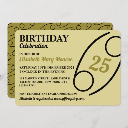 ガン，カニ，〔占星術の〕十二宮図星印，誕生日 招待状 (正面/裏面)