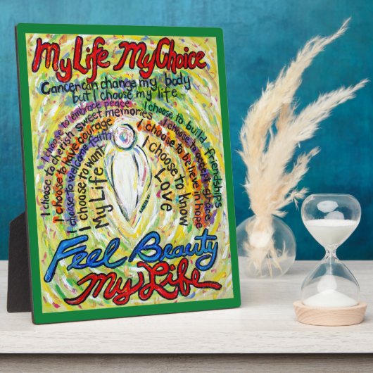 ガン 私の人生、私の選択 ポエム エンジェル アート プレート フォトプラーク (側面)