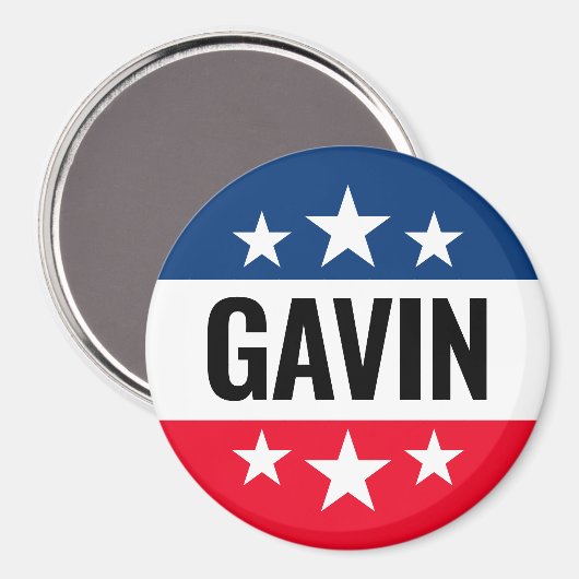 ガヴィンニューソムキャンペーン – ヴィンテージイクデザイン マグネット (正面/裏面)