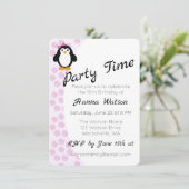 ガーかわいらしルペンギン誕生日パーティーの招待 招待状 (スタンド正面)