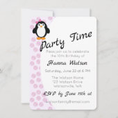 ガーかわいらしルペンギン誕生日パーティーの招待 招待状 (正面)