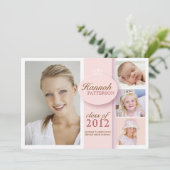 ガーかわいらしル4フォトピンク卒業招待状 招待状 (スタンド正面)