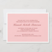 ガーかわいらしル4フォトピンク卒業招待状 招待状 (裏面)