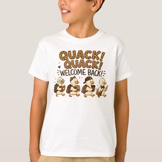 ガーガーおかえりヒョウ柄のアヒル先生Tシャツ Tシャツ (正面)