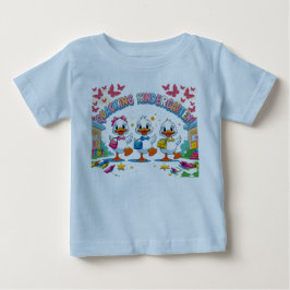 "ガーガー幼稚園 - かわいいアヒルの新学期" ベビーTシャツ