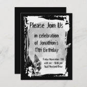 ガーゴイルおよび満月のゴシック様式誕生日の招待状 招待状 (正面/裏面)