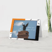 ガーゴイルこうもり面白いハロウィーンカード カード (正面)