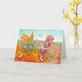 ガーゴイルの挨拶状歩きます カード (黄色い花)