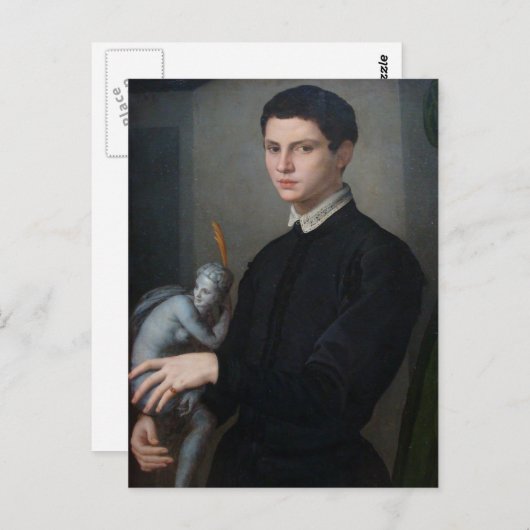 ガーゴイルまたはダークキューピッドがこの不穏イタリアンな ポストカード (正面/裏面)