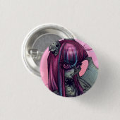 ガーゴイルモンスターの女の子Pin 缶バッジ (正面&裏面)