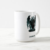 ガーゴイル像 – カスタム文字&カットビニールのシール コーヒーマグカップ (正面右)
