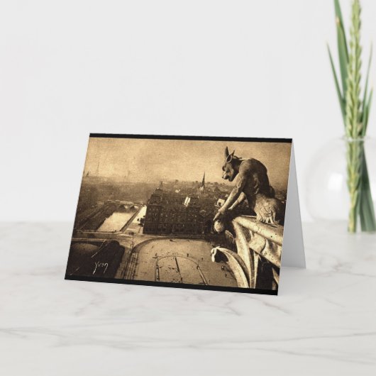 ガーゴイルNotre Dameのパリフランスの1912年のヴィンテージ カード (正面)