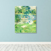 ガースと一緒にボートに乗った女の子by Berthe Morisot キャンバスプリント (インサイチュ (ウッドフロア))