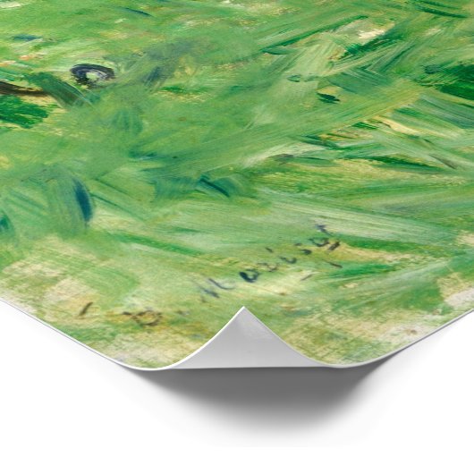 ガースと一緒にボートに乗った女の子by Berthe Morisot ポスター (角)