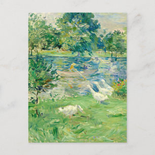 ガースと一緒にボートに乗った女の子by Berthe Morisot ポストカード