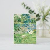 ガースと一緒にボートに乗った女の子by Berthe Morisot ポストカード (スタンド正面)