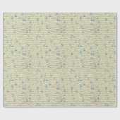 ガーターステッチ編み模様ブルー/ナチュラルツイード ラッピングペーパー (フラット)