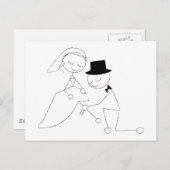 ガーター付きスティックフィギュア新郎 ポストカード (正面/裏面)