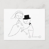 ガーター付きスティックフィギュア新郎 ポストカード (正面)