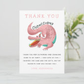 ガーター テーマの誕生日パーティー ピンクの感謝カード サンキューカード (スタンド正面)