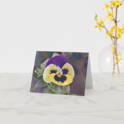ガーティカラフルーの庭からパンジーの花 カード (黄色い花)