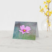 ガーティ独身のーの庭からピンクのコスモスの花 カード (黄色い花)