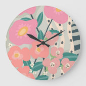 ガーデお洒落ンモダンフローラ壁 ラージ壁時計 (正面)