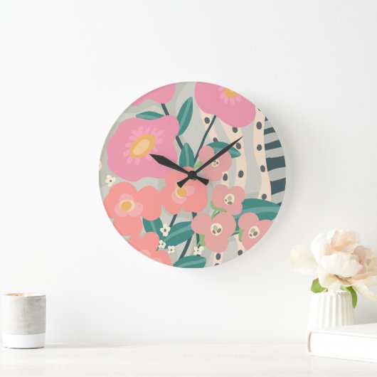 ガーデお洒落ンモダンフローラ壁 ラージ壁時計 (ホーム)