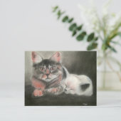 ガーディアンとエンジェル葉書tのポートレートスケッチ ポストカード (スタンド正面)