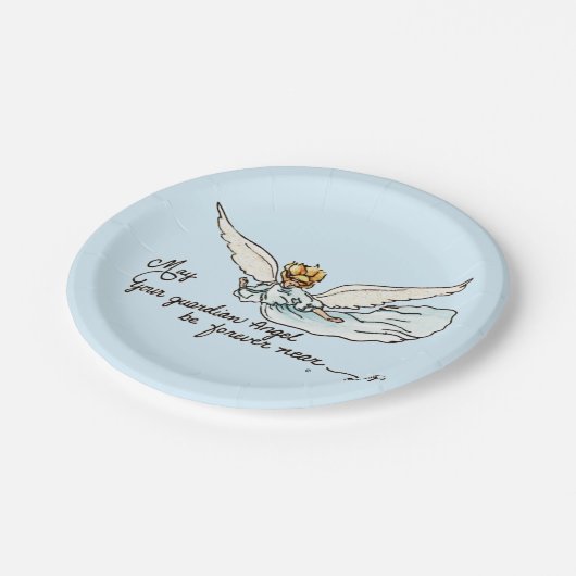 ガーディアンエンジェルの水彩が優雅に近づく ペーパープレート (アングル)