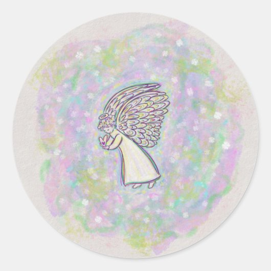 ガーディアンエンジェルアートカスタムデカールステッカー ラウンドシール (正面)