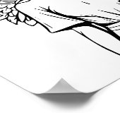 ガーディアンエンジェルガールブラックアンドホワイト ポスター (角)