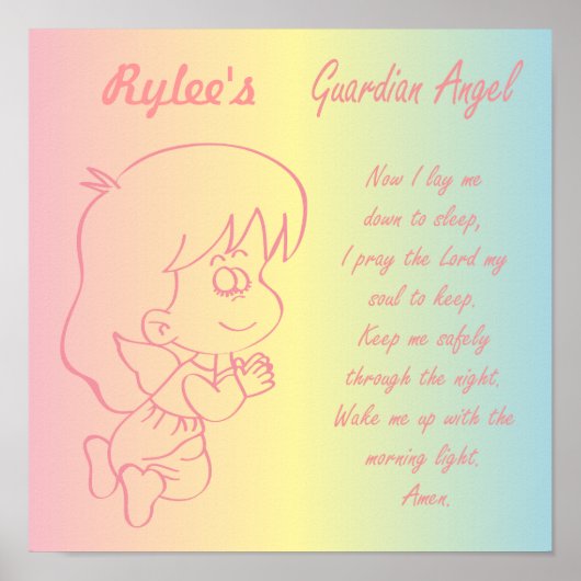 ガーディアンエンジェルガール夕べ祈りの言葉 ポスター (正面)