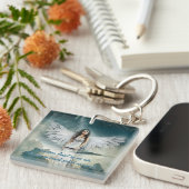 ガーディアンエンジェルストミースカイブルーホワイトチェーン キーホルダー (正面右)