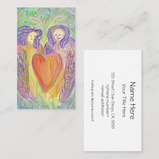 ガーディアンエンジェルズラブハートアートビジネスカード 名刺 (正面/裏面)
